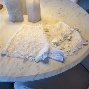 Trina Turk White Lace Women Shorts